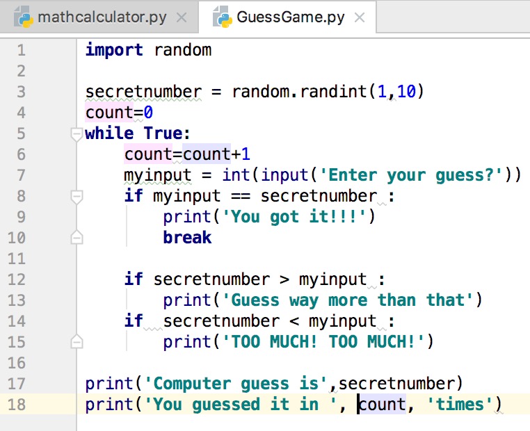 MCC – Python – Guess Game